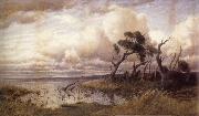 John Mather Wintry weather,Yarra Glen oil on canvas